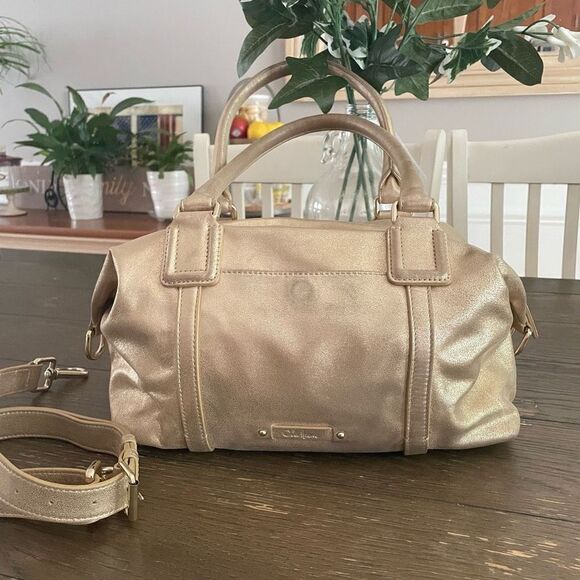 Cole Haan Archer Satchel Soft Gold Leather Gramercy Crossbody Handbag Purse - Picture 5 of 12